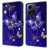 Θήκη με πτερύγιο για Xiaomi Redmi Note 12 4G, Wallet Butterfly, μπλε