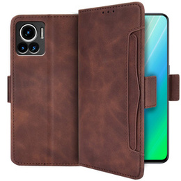 Θήκη με πτερύγιο για Motorola Edge 30 Ultra 5G, Card Slot, καφέ