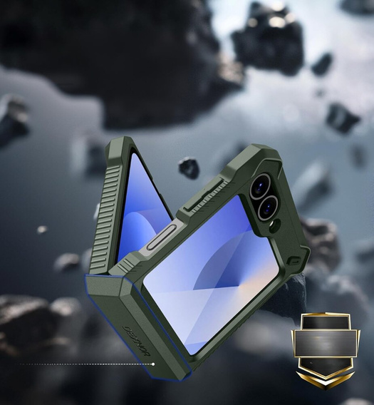 Θωρακισμένη θήκη για Samsung Galaxy Z Flip7 FE / Z Flip6, Dexnor Clip Holder, πράσινη