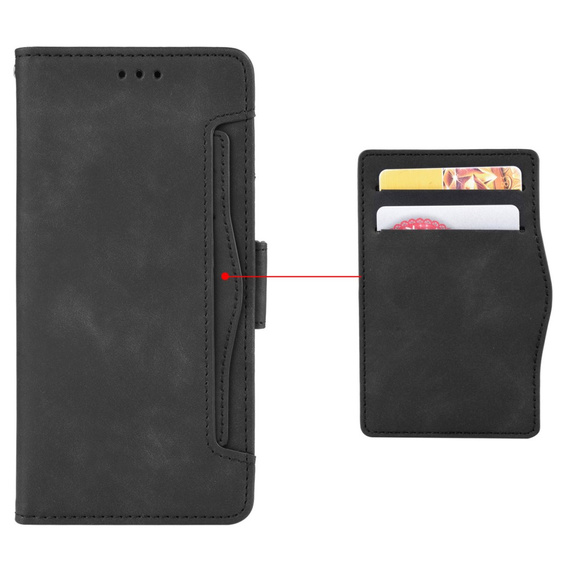 Θήκη με πτερύγιο για Realme C61, Card Slot, μαύρη