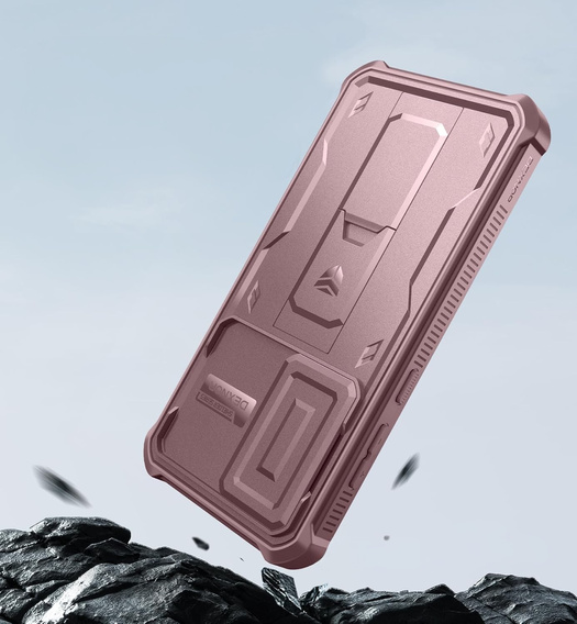 Θωρακισμένη θήκη για Samsung Galaxy S24 FE, Dexnor Full Body (Two Frames), ροζ rose gold