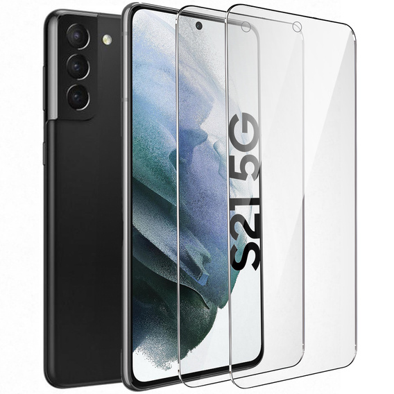 2x Μετριασμένο γυαλί για Samsung Galaxy S21, ERBORD 9H Hard Glass στην οθόνη