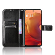 Θήκη με πτερύγιο για Motorola Moto G15 / Motorola Moto G15 Power, Crazy Horse Wallet, μαύρη