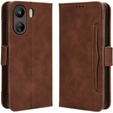 Θήκη με πτερύγιο για Xiaomi Redmi 13C / Poco C65, Card Slot, καφέ