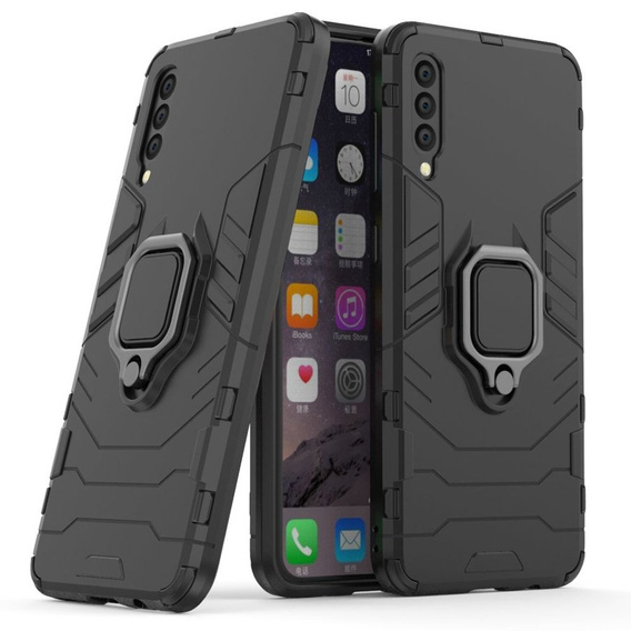Θήκη για Samsung Galaxy A50, Kickstand Ring, μαύρη