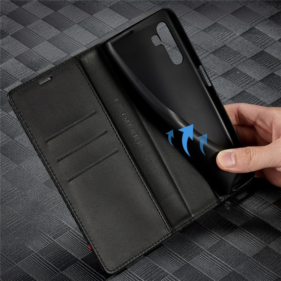 Θήκη LC.IMEEKE με πτερύγιο για Samsung Galaxy A17 5G, ανθρακονημάτινη, μαύρο