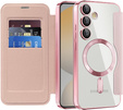 Θήκη με πτερύγιο για Samsung Galaxy S25 FE, RFID Wallet MagSafe CamShield, ροζ