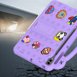 Παιδική θήκη για Samsung Galaxy Tab S10+ Plus, Cute Patterns, με βάση, μωβ