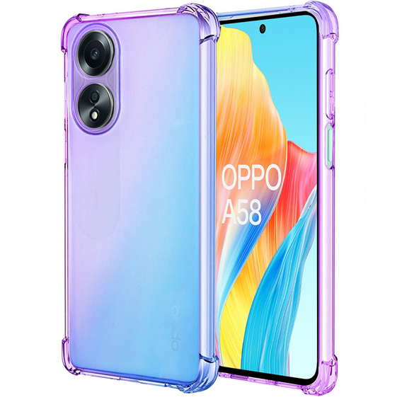 θήκη για το Oppo A58 4G, Gradient Dropproof, Μωβ / μπλε