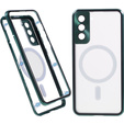 Μαγνητική θήκη MagSafe Dual Glass για Samsung Galaxy S22 Plus, πράσινη