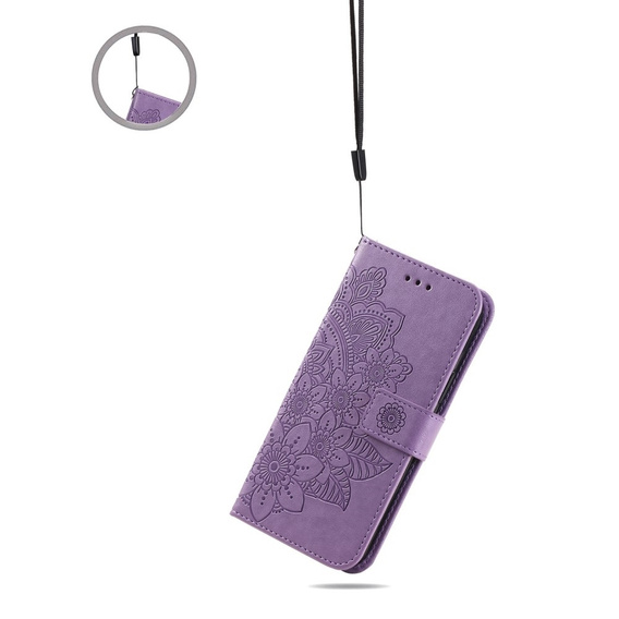Θήκη με πτερύγιο για Xiaomi Redmi 13C / Poco C65, Mandala Flower, μωβ