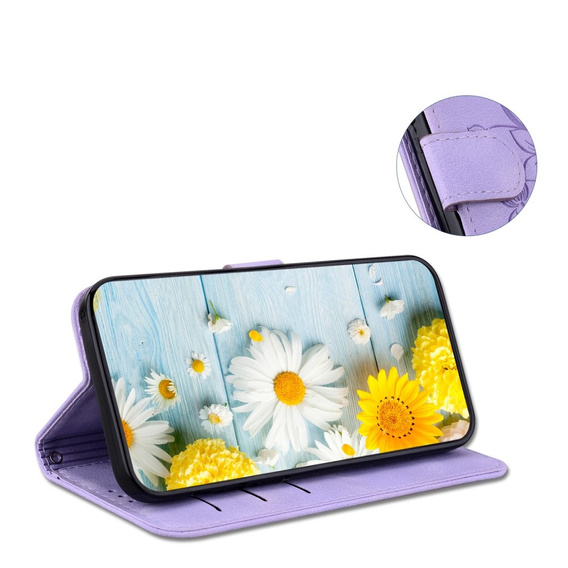 Θήκη με πτερύγιο για Oppo A60, Lily Flower, μωβ