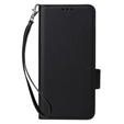 Θήκη για HTC U24 Pro 5G, Wallet Litchi Leather, μαύρη
