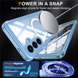 Θήκη για Samsung Galaxy S25 FE, Shockproof, με γυαλί, για MagSafe, μπλε