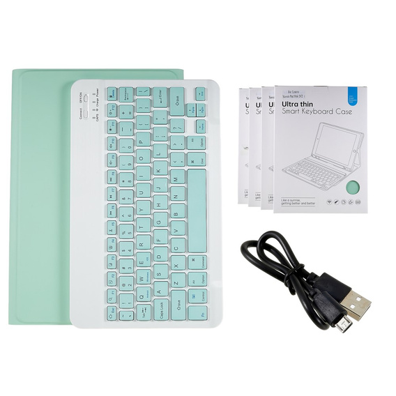 Θήκη + πληκτρολόγιο Lenovo Tab M10 Plus Gen 3 TB-125F TB-128F, πράσινη