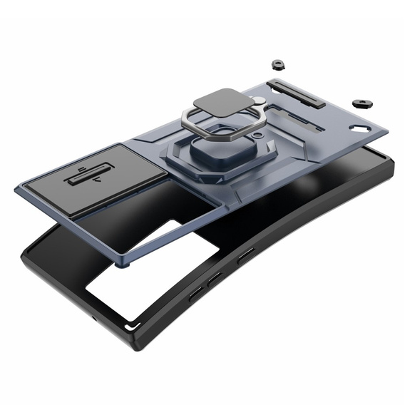 Θήκη για Samsung Galaxy S24 Ultra, KickStand Camera Lens, μαύρη
