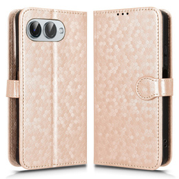 θήκη πτερύγιο για T Phone 3 5G, Wallet Rhombus, χρυσή