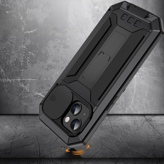 Θήκη για iPhone 15 Plus, R-JUST CamShield Slide, θωρακισμένη, μαύρη