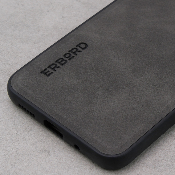 Θήκη για Xiaomi Redmi 12C, ERBORD Business, με πλάκα στήριξης αυτοκινήτου, γκρι