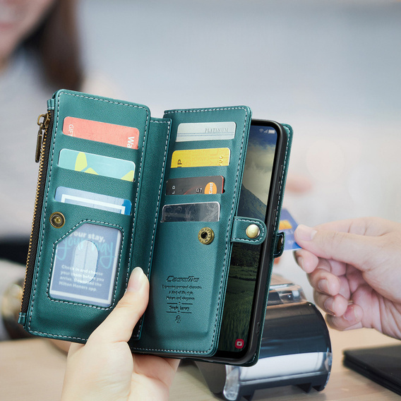 Θήκη πορτοφολιού με κλειδαριά και λουράκια για Samsung Galaxy A17 5G - πράσινο