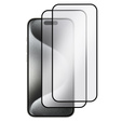 2x Μετριασμένο γυαλί για iPhone 15 Pro, ERBORD 3D πλήρης οθόνη