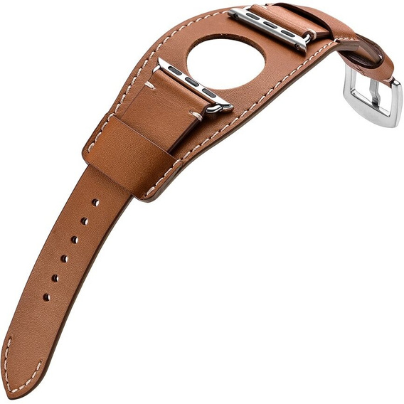Δερμάτινο λουράκι για Apple Watch 1/2/3/4/5/6/7/8/SE/Ultra 42/44/45/49mm, καφέ