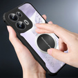 Θήκη για Oppo Reno 13 Pro, με μαγνητική πλάκα, διαφανής / μαύρη