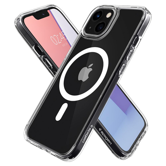 Θήκη MagSafe Spigen για iPhone 13 Mini, Ultra Hybrid, λευκή + Μετριασμένο γυαλί 9H