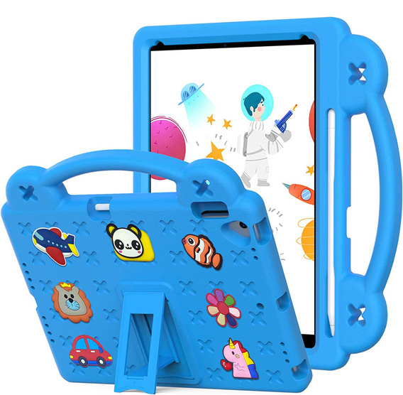 Παιδική θήκη για iPad 10.2" 2021/2020/2019 (9/8/7 gen.) / Air 10.5" 2019 (3 gen.), Cute Patterns, με βάση, μπλε