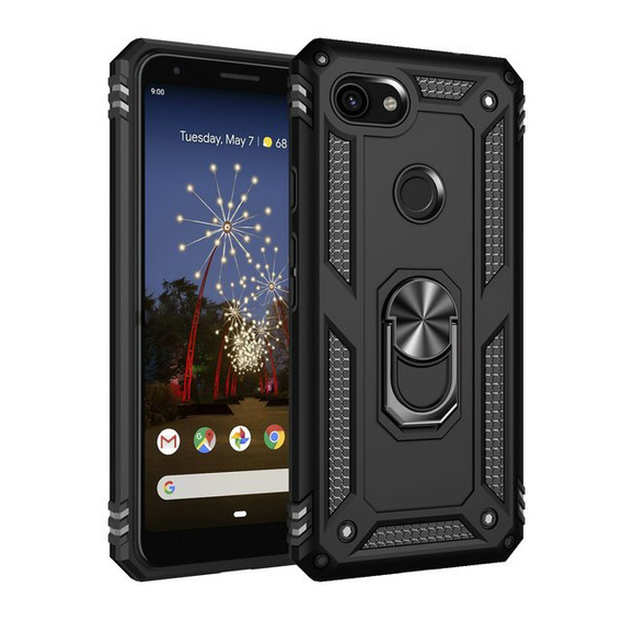 θωρακισμένη θήκη για do Google Pixel 3A, Nox Case Ring, μαύρη