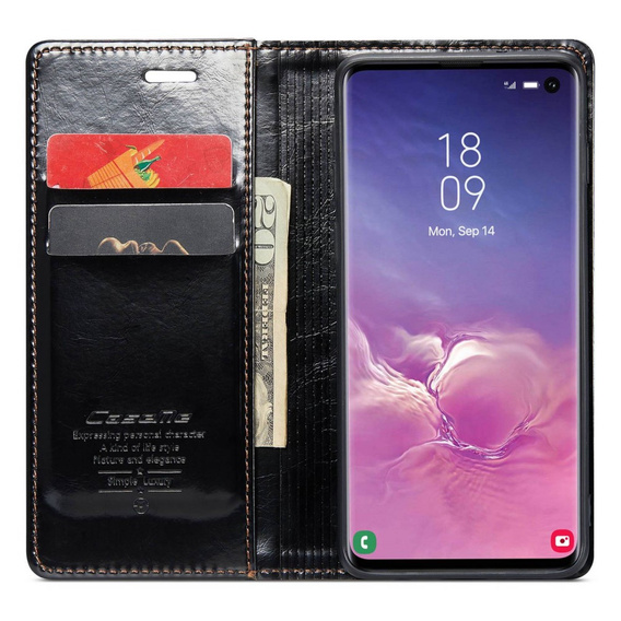 θήκη CASEME για Samsung Galaxy S10+ Plus, Waxy Textured, μαύρη