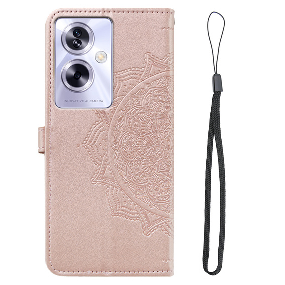 Θήκη με πτερύγιο για Oppo A79 5G, Mandala, ροζ rose gold