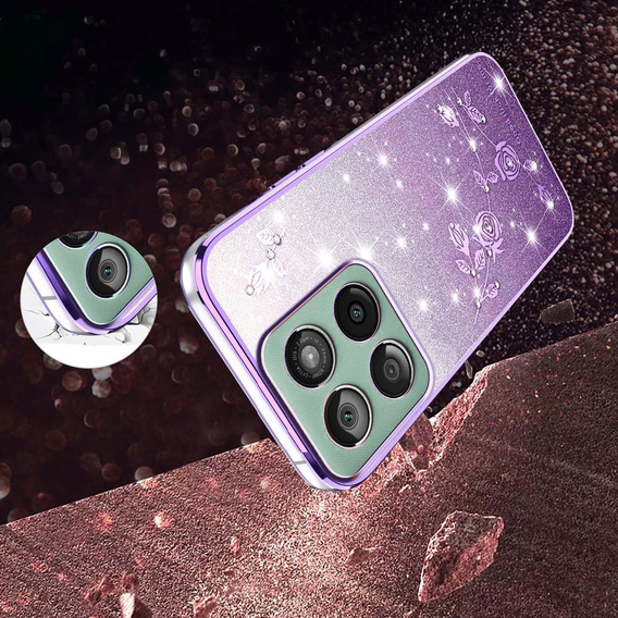 Θήκη με γκλίτερ Glitter Flower για Motorola Edge 70