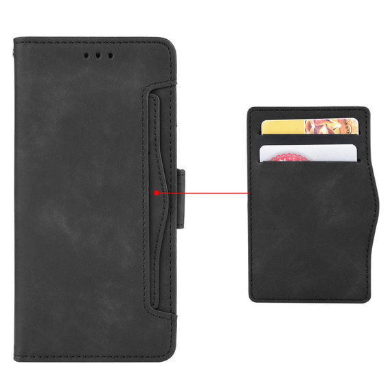 Θήκη με πτερύγιο για Xiaomi Poco F7 Pro, Card Slot, μαύρη