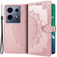 Θήκη με πτερύγιο για Infinix Note 30 VIP, Mandala, ροζ rose gold