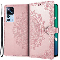 Θήκη με πτερύγιο για Xiaomi 12T / 12T Pro, Mandala, ροζ