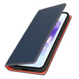 Θήκη με πτερύγιο για Samsung Galaxy S25, Litchi Skin Grain, σκούρο μπλε