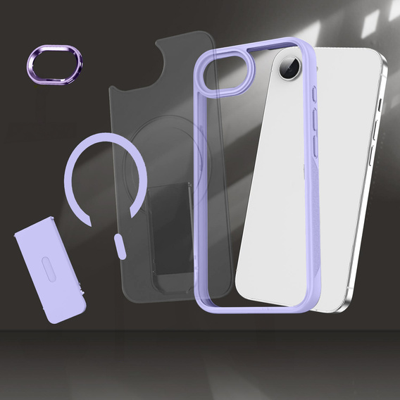 Θήκη για Iphone 16E, Kickstand Matt Case, για MagSafe, μωβ