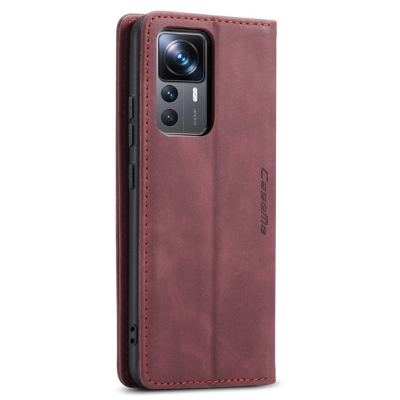 θήκη CASEME για Xiaomi 12T / 12T Pro, Leather Wallet Case, κόκκινη