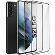 2x Μετριασμένο γυαλί για Samsung Galaxy S21, ERBORD 3D πλήρης οθόνη