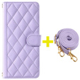 θήκη πτερύγιο για Samsung Galaxy A16, Rhombus Crossbody Leather, μωβ