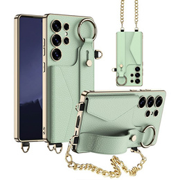 Θήκη για Samsung Galaxy S25 Ultra, GKK Leather, μαύρη