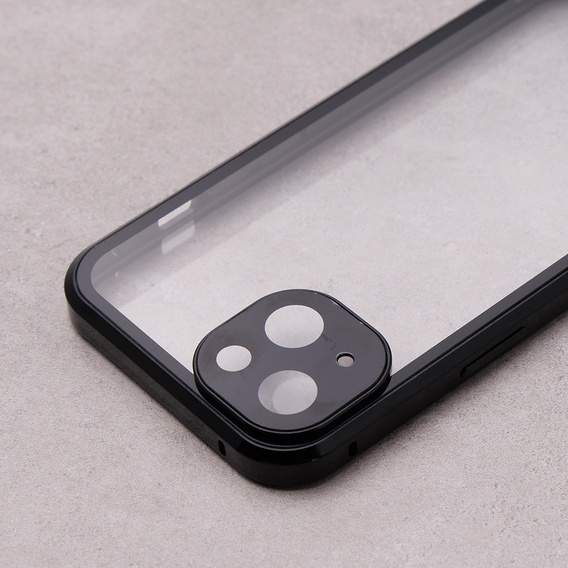 θήκη για το iPhone 13, Magnetic Dual Glass, μαύρη
