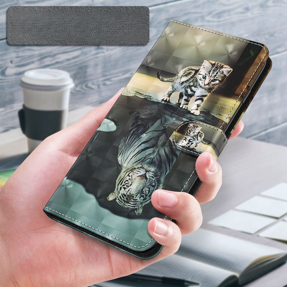 Θήκη με πτερύγιο για Oppo A17, Wallet, Cat & Tiger