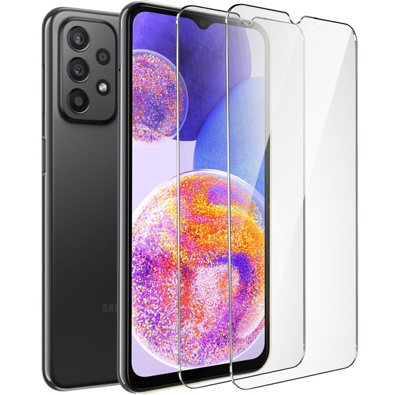 2x Μετριασμένο γυαλί για Samsung Galaxy A23 4G/5G, ERBORD 9H Hard Glass στην οθόνη