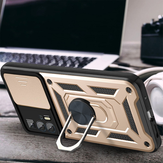 Θήκη για Motorola Edge 20 Pro, CamShield Slide, χρυσός