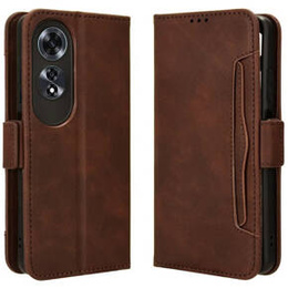 Θήκη με πτερύγιο για Oppo A60, Card Slot, καφέ
