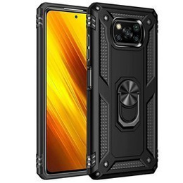 θωρακισμένη θήκη για Xiaomi Poco X3 NFC, Nox Case Ring, μαύρη