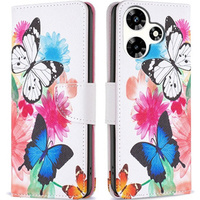 Θήκη με πτερύγιο για Infinix Hot 30, Wallet, two butterflies, λευκή