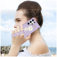 θήκη για Samsung Galaxy S24 Ultra, Leather Flower Card Slot, μωβ